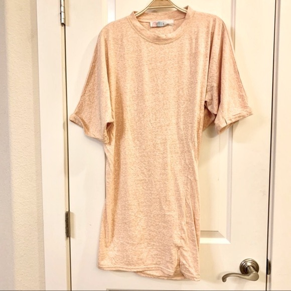 FREE PEOPLE Peach Shawna Short Sleeves Tee T-Shirt Tunic Dress - Picture 5 of 11